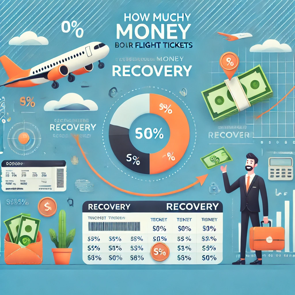 An infographic illustrating how much money travelers can recover by reselling their flight tickets